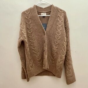 NWT Cozy Tan Cable Knit Cardigan Sweater - Universal Thread